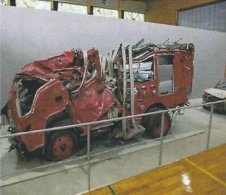 被災した消防車